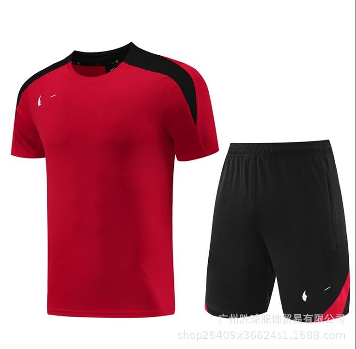Nk Tuta da Allenamento Pantaloncini a Maniche Corte Casual, Maglia da Calcio, Maglia di Classe, Maglia Sportiva Fitness da Corsa per il Commercio Estero
