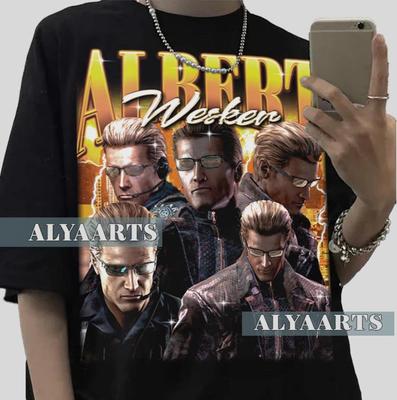 Albert Wesker Vintage Mens Kids T Shirt: Resident Evil Unisex Tee, Gamer Gift