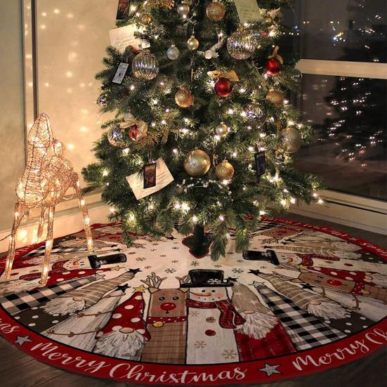 Yousheng Christmas Tree Skirt Soldier Xmas Tree Pattern Decorative Tree Cover Cozy Tree Skirt Christmas Festival Accessory