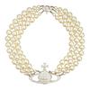 VIVIENNE WESTWOOD Collana in Ottone Cristallo Rilievo Basso Tre File Donna collana Argento 6303000702P127P127