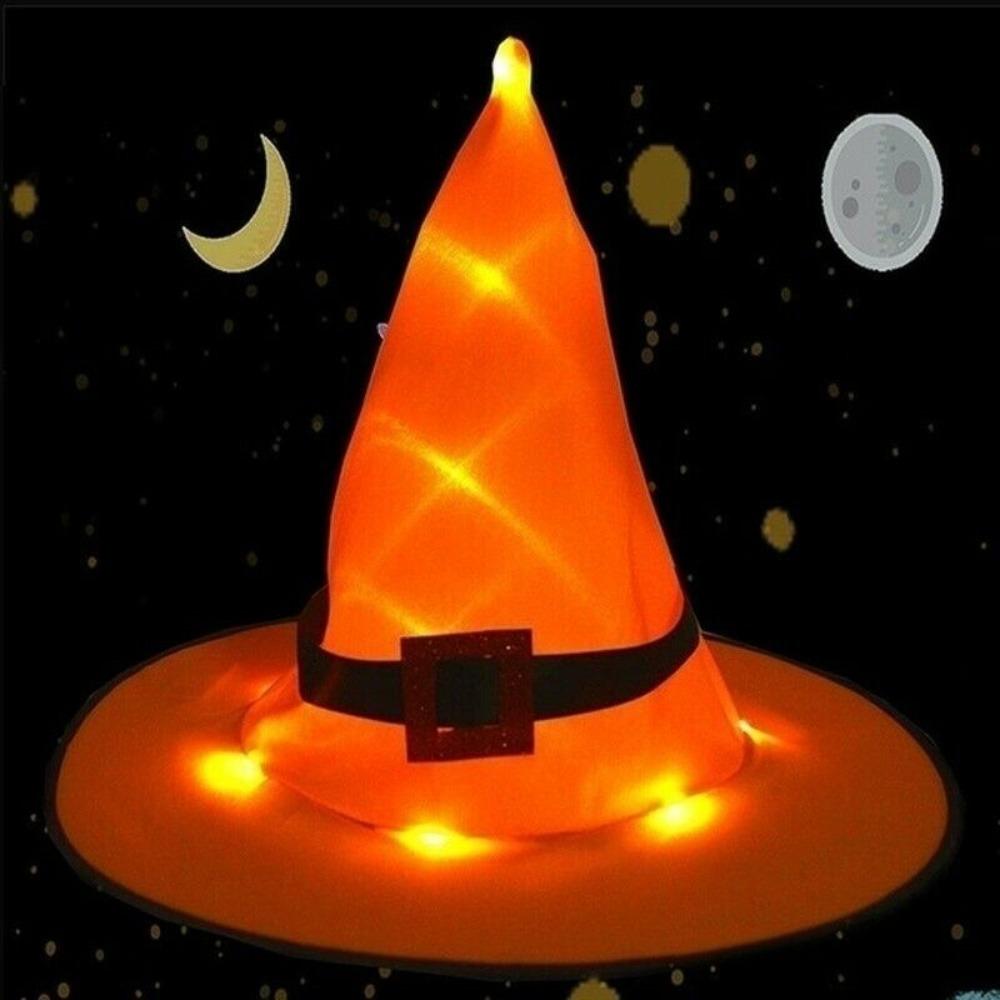 Halloween Gift Glow In Dark Halloween Witch Hat Decoration Prop Cosplay Accessory With LED Light