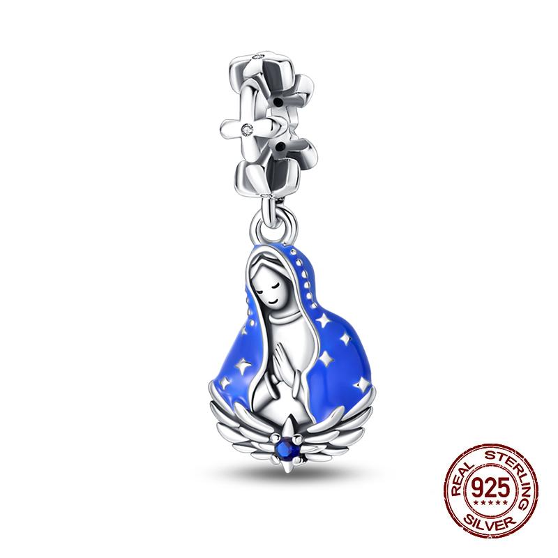 Original New Copper Prayer Virgin Mary Charms Beads Fit Necklace Bracelet Accessory Diy Jewelry For Women Gift