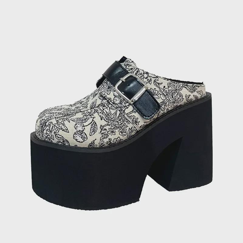 Women's Outdoor Platform Waterproof Slip-Ons - 11CM Heel, Large Size 2025 Summer Collection