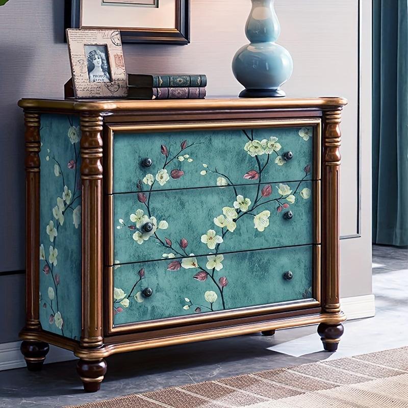 3M/5M/10M Vinylová fólie Samolepicí Květinová tapeta Odnímatelné PVC Vintage 3D tištěné