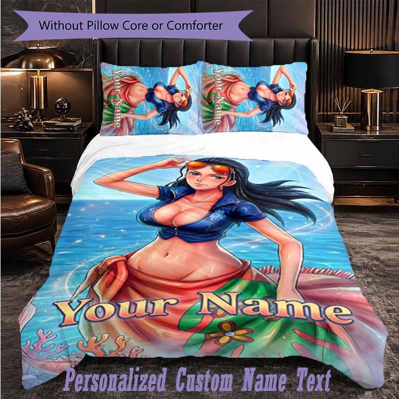 Personalized 3Pcs Bedding SetOne Piece Custom Text Duvet Cover Pillowcase Set Bedroom Gift