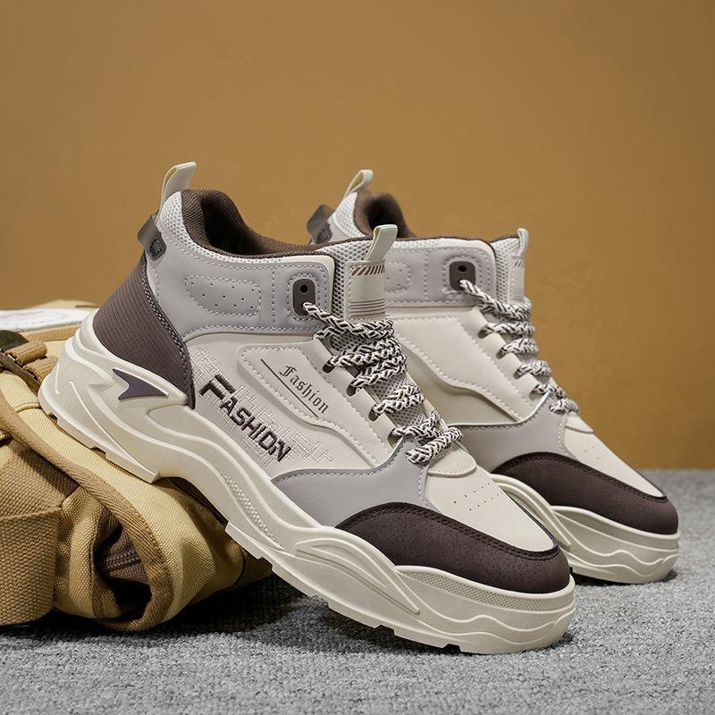 Men's High-top Work Boots, Trendy Thick-sole Martin Boots, Sports Casual Skateboard Shoes, Short Boots, Stylish Shoes.