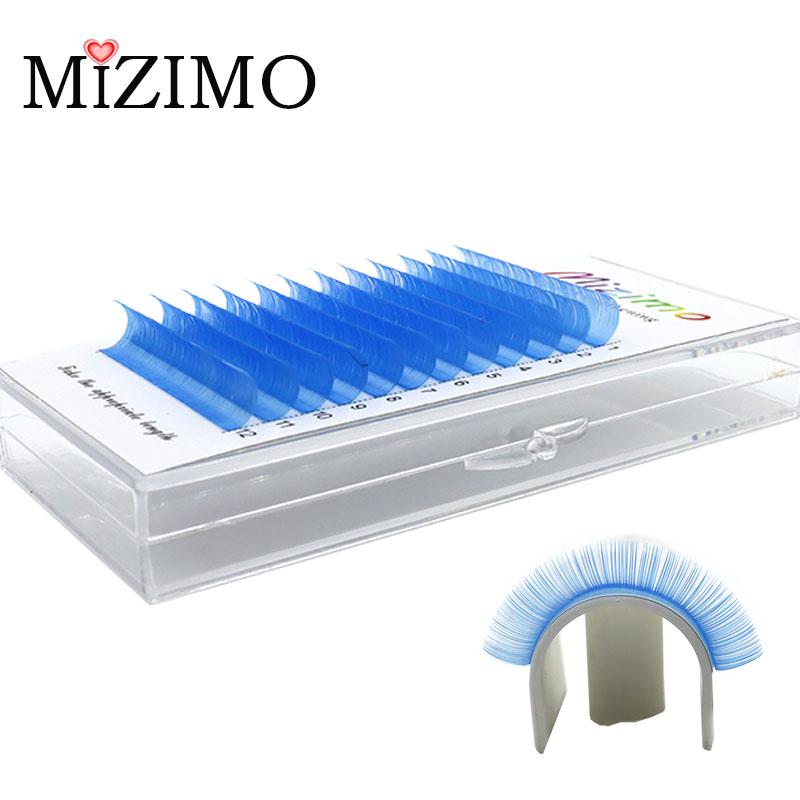 12 Rows Of Luminous Blue, Single Length, Eye Makeup Eyelashes, Dramatic Eyelashes, Natural Extension. 8-15mm,C/D,0.07mm