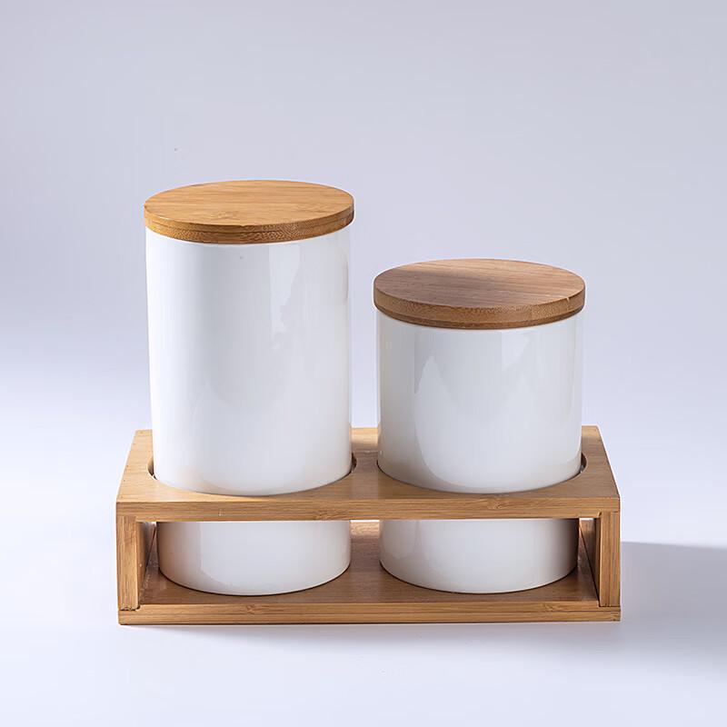 White Ceramic Sealed Food Storage Canister Set