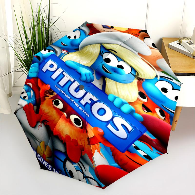 Smurfs Folding Umbrella Suitable For All Seasons Umbrella Umbrella Travel Umbrella Printing
