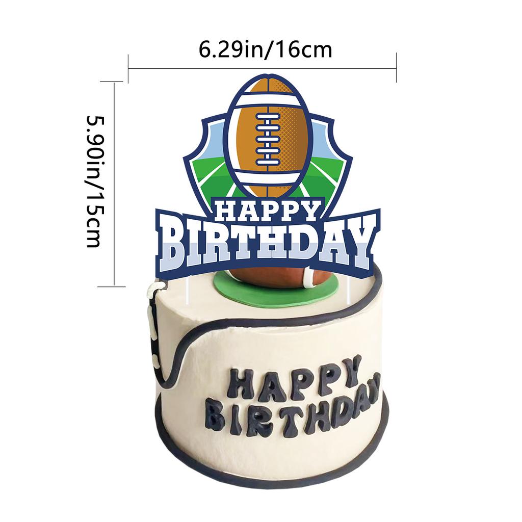American Football Party Birthday Decoration Super Bowl Football Flag Latte Honeycomb Ornament Set
