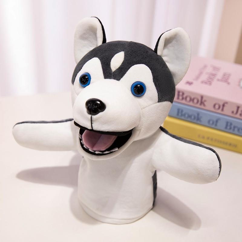 Kawaii Pluche Dier Husky Hond / Schaap / Alpaca Knuffel Handpop Zachte Geiten Pluche Pop Verjaardagscadeau