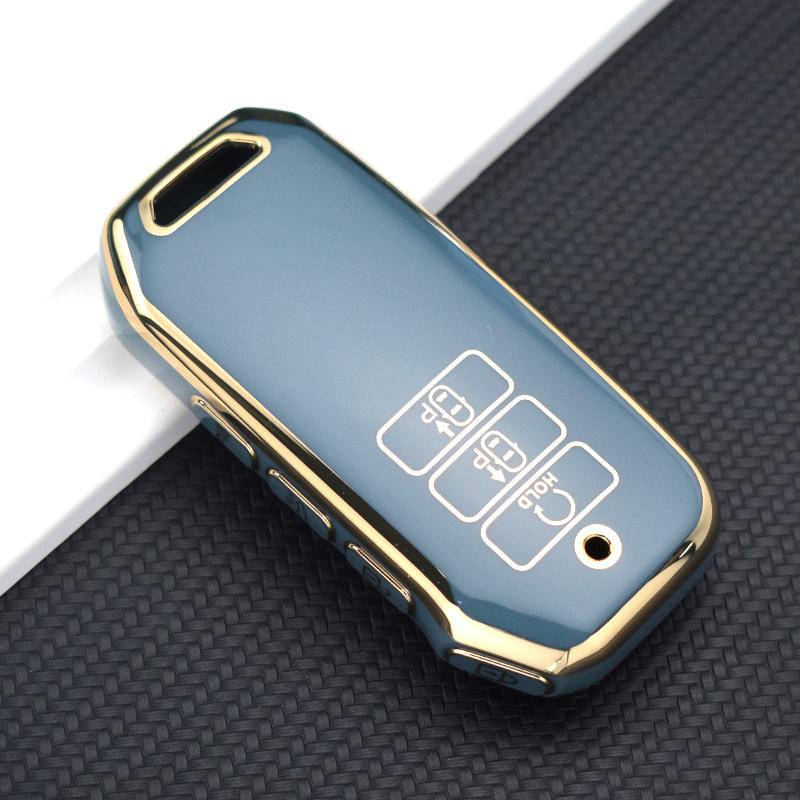 Tpu Gold Edge Key Shell Fob Holder For Kia Sorento Mq4 Ev6 K8 V6 7Buttons Car Remote Key Case Cover Protector
