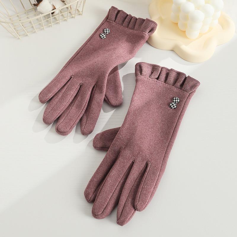 Gants pour femmes avec gants à écran tactile en velours épais Gants d'hiver à deux doigts pour sports de plein air, cyclisme, gants chauds et à la mode