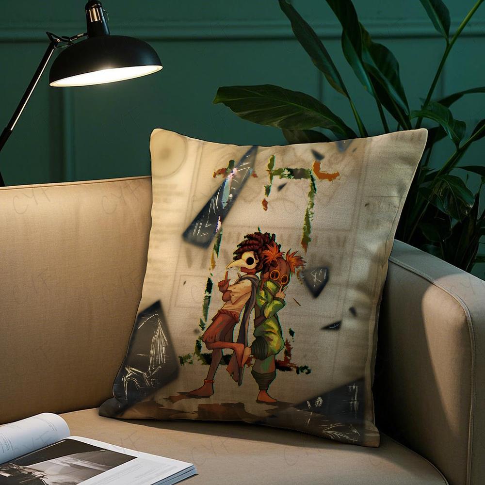 Little Nightmares Anime Game Pillow Case Anti-Dustmite Pillowcase Invisible Zipper Silky Short Plush Sofa Cushion Cover