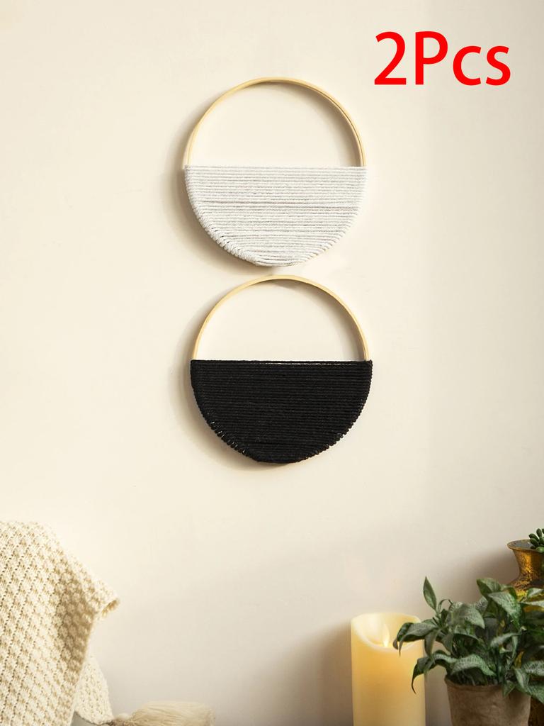 2 Pcs Multi-color Hand Woven Art Wall Hanging Nordic Fashion Decor Boho Modern Home Decoration Wall Decor Study Decorations Gift