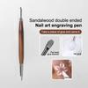 1Pcs Double Headed Nail Art Brush Wood Silicone Pen Embossing Painting Mixing Pen Diy Manicure Tool Multifunctional