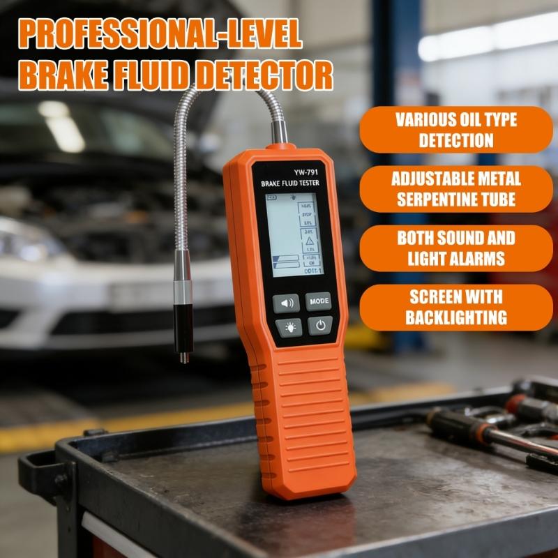 Brake Fluid Tester With Backlight Digital Screen And 260mm Flexible Hose For Efficient Automotive Inspections