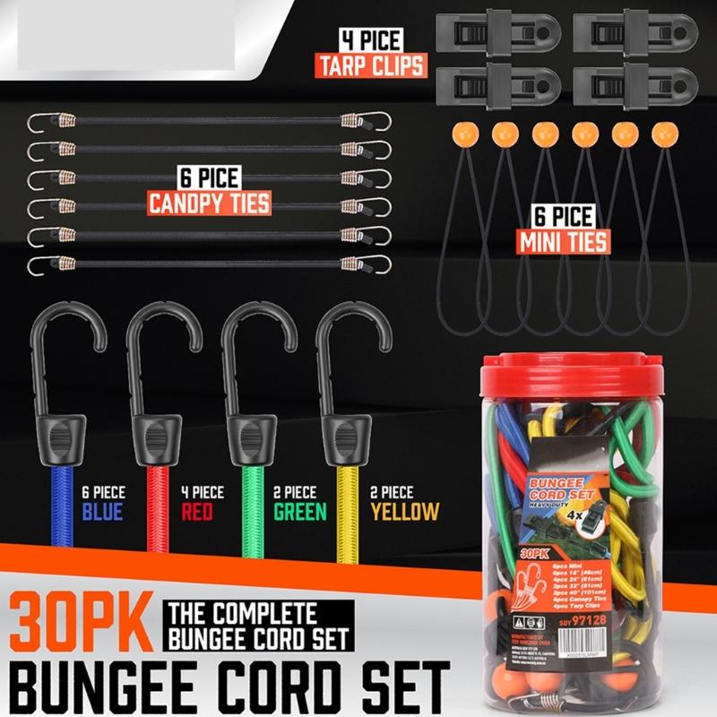Multipurpose Anti Slip Elastic Straps Bungee Ropes Cord For Motorcycle Bicycles Cargo Secure Fastening No Tools Needed