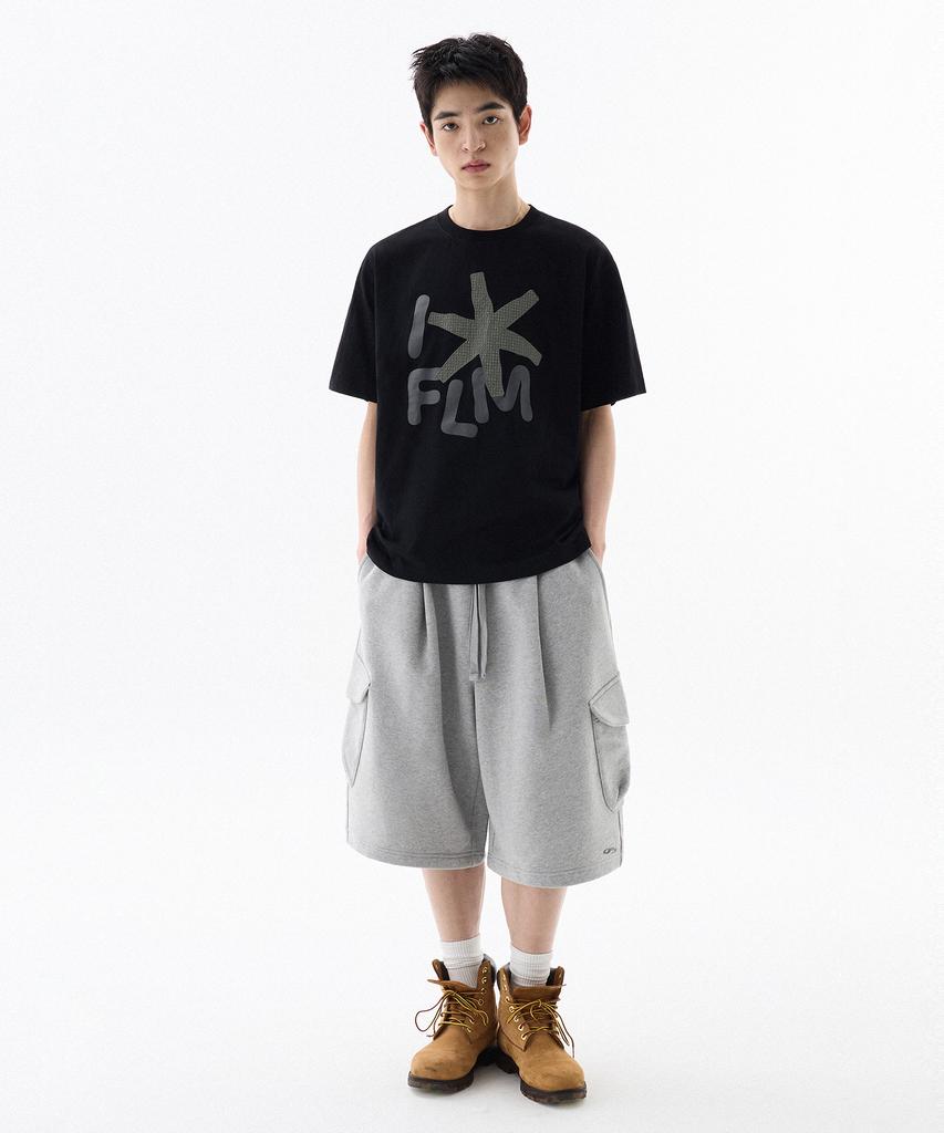 FILLUMINATE Cargo Bermuda Sweat Shorts - Black