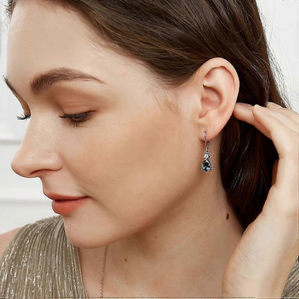 925 Sterling Silver Women's Earrings with Colorful Zirconia for a Glamorous and Elegant Look