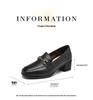 Red Dragonfly Women's Autumn 2025 Genuine Leather Flats - Thick Low Mid Heels, Square Toe Loafers