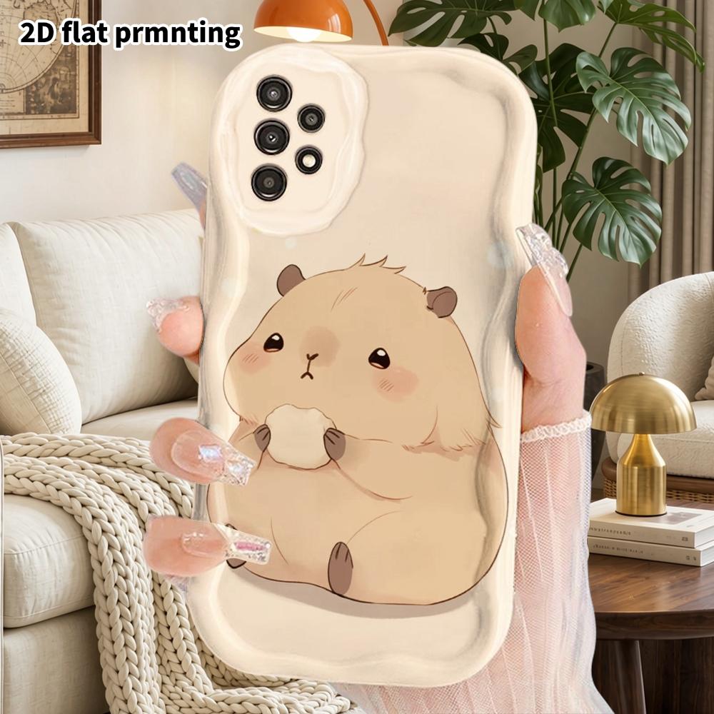 Phone Case: 2D Flat Samsung Galaxy A34 A35 M05 M06 S20 S22 S21 FE Plus 5G Protective Case, Couple Style, Cute Capybara, Christmas and Halloween Gift