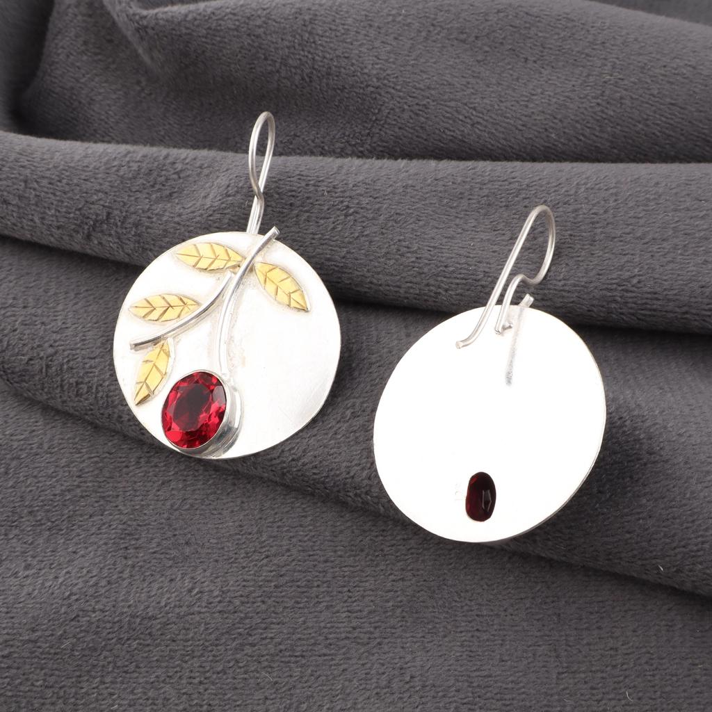 Pink Rubellite Gemstone Jewelry, 925 Sterling Silver Earring, Handmade Charming Earring, Bohemian Rubellite Earring For Grandma Gift