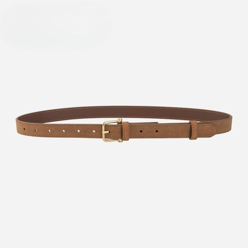 New Matte Design Sense Women's Genuine Leather Belt Retro Versatile Suit Jeans Accessories Commuting Belt