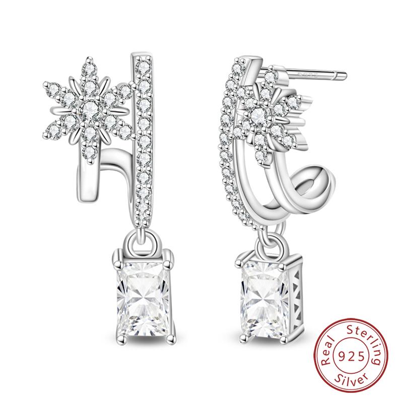 Inlaid Zircon Earrings 925 Silver Minimalist Butterfly Dragonfly Cute Claw Hoop Earrings Women Exquisite Party Jewelry
