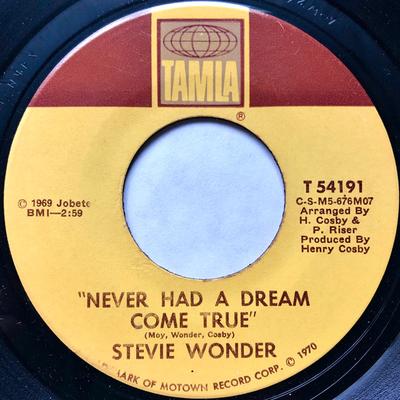 7-Zoll-Schallplatte STEVIE WONDER - Never Had A Dream Come True T54191 Tamla 1970 UK Soul/Funk Gebraucht