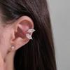 Light Luxury Water Drop Cubic Zirconia Ear Clip for Women - Exquisite Stud Earrings for Cartilage and Conch