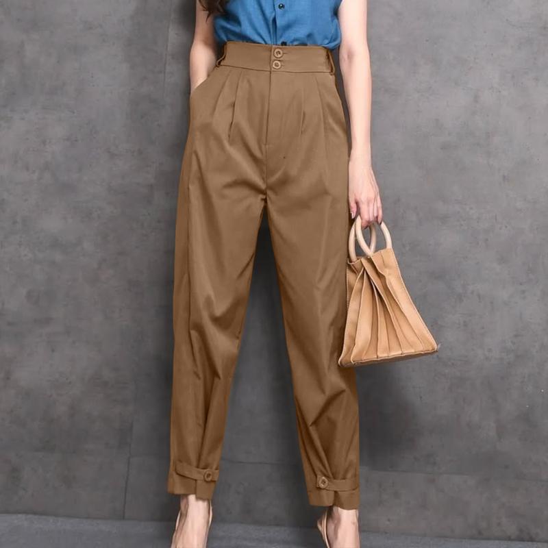 ZANZEA Lässige, kurze Hose in einfarbiger Optik für Damen