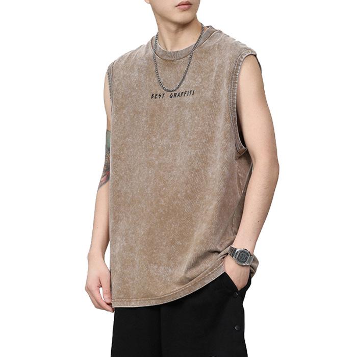 

Men s Retro Green Cotton Sleeveless Vest - Summer 2025 Collection 2XL (80-90 kg) хаки
