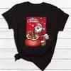 Hot Christmas Party 3D Printed T-shirt Male and Female Couple Red Short Sleeved Party Top Plus Size Loose Street Fashion Top