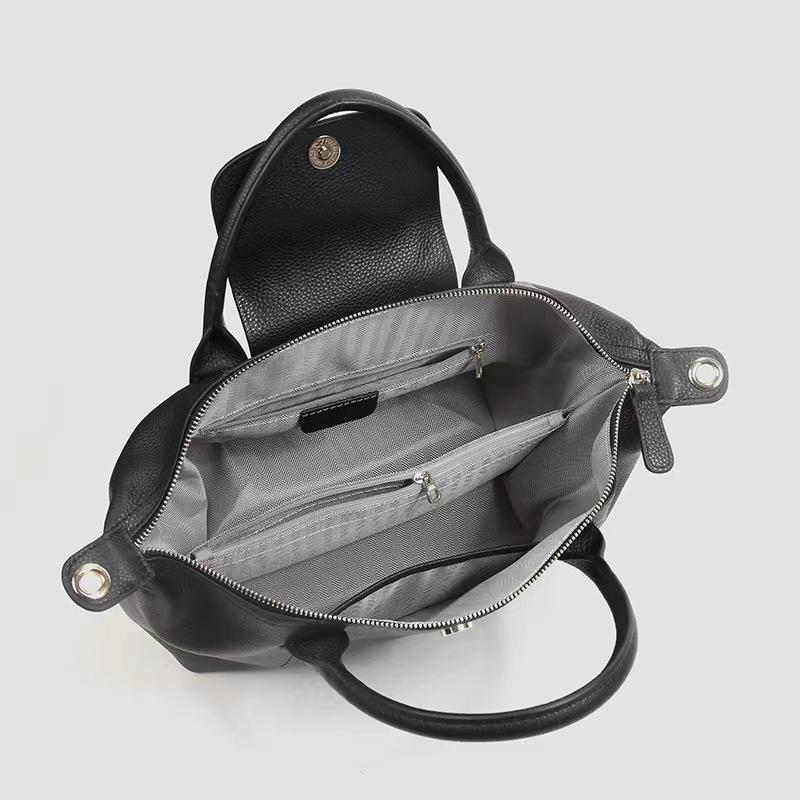 Women's High-End Crossbody Soft Leather Dumpling Bag - Classic Genuine Leather Handbag for Versatile Commuting
