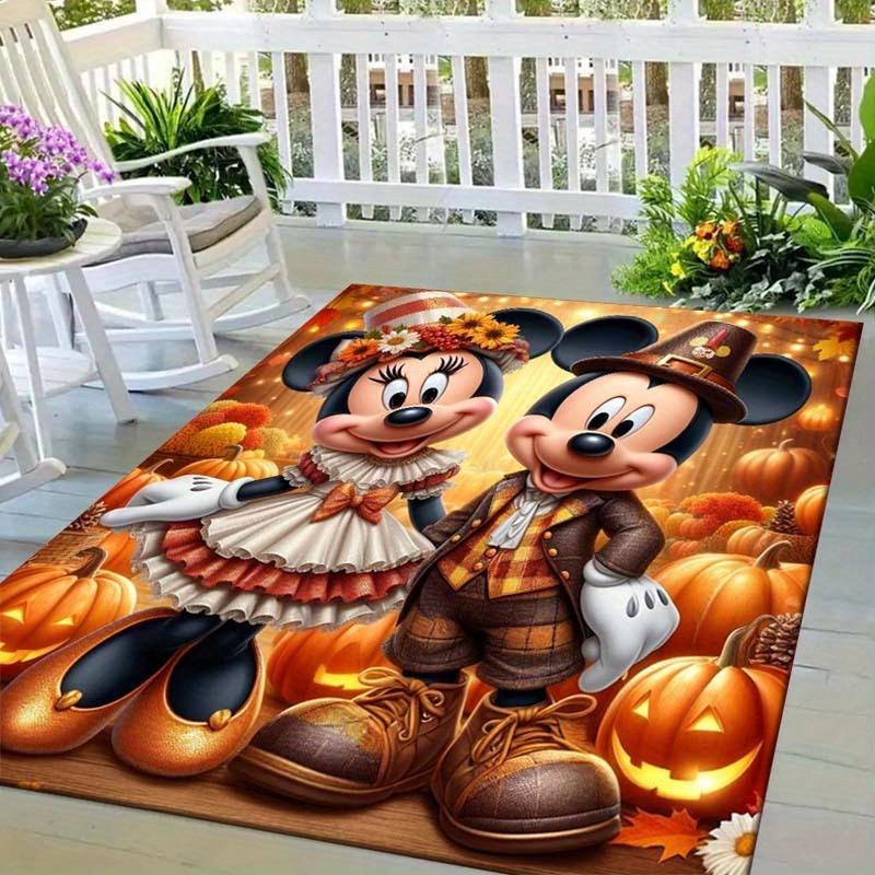 

1pc Disney Mickey Pattern Area Rug Soft Flannel Floor Mat for Living Room, Bedroom, Kitchen, Sofa Coffee Table Floor Mat, Machine Washable 60cm by 90cm