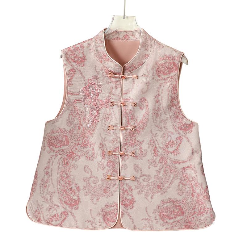 2026 Jacquard Chinese-Style Round Neck Tang Suit Vest