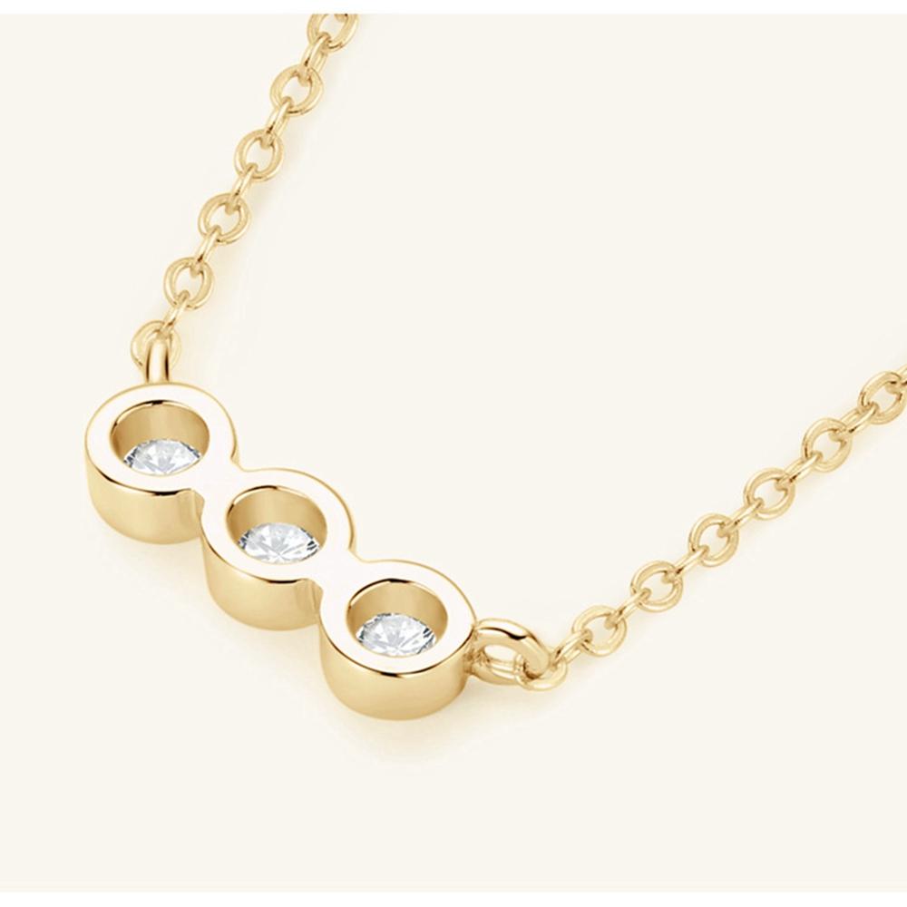 Vinregem 925 Sterlingsilber VVS1 3EX D Farbe 3 MM Rundschliff Echter Moissanit Diamant Edelstein Anhänger Halskette Echtschmuck GRA