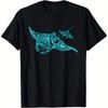 Unisexs Hawaiian Tribal Unisexta Ray Shark T Shirt Soft Breathable Turquoise Oc Vintage Stylish Comfortable Slightly
