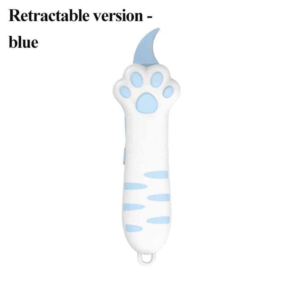 Plastikowy nóż utility z motywem kociej łapy, kreskówkowy design, wysuwany nóż kot, do cięcia tektury