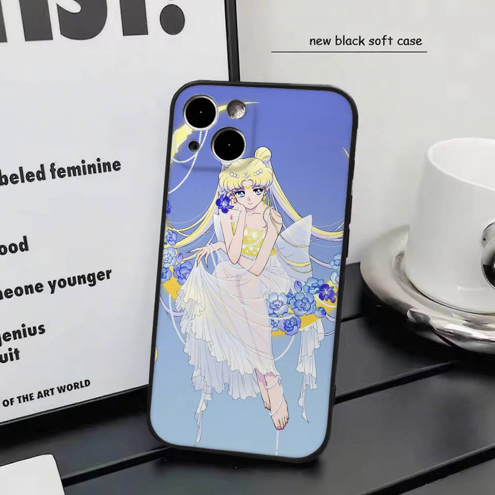 T-Tsukino U-Usagi Brave Cartoon Girl Sailor M-Moon Phone Case Silicone Soft For IPhone 17 Air 16 15 14 13 12 11 Plus Pro Max Plu