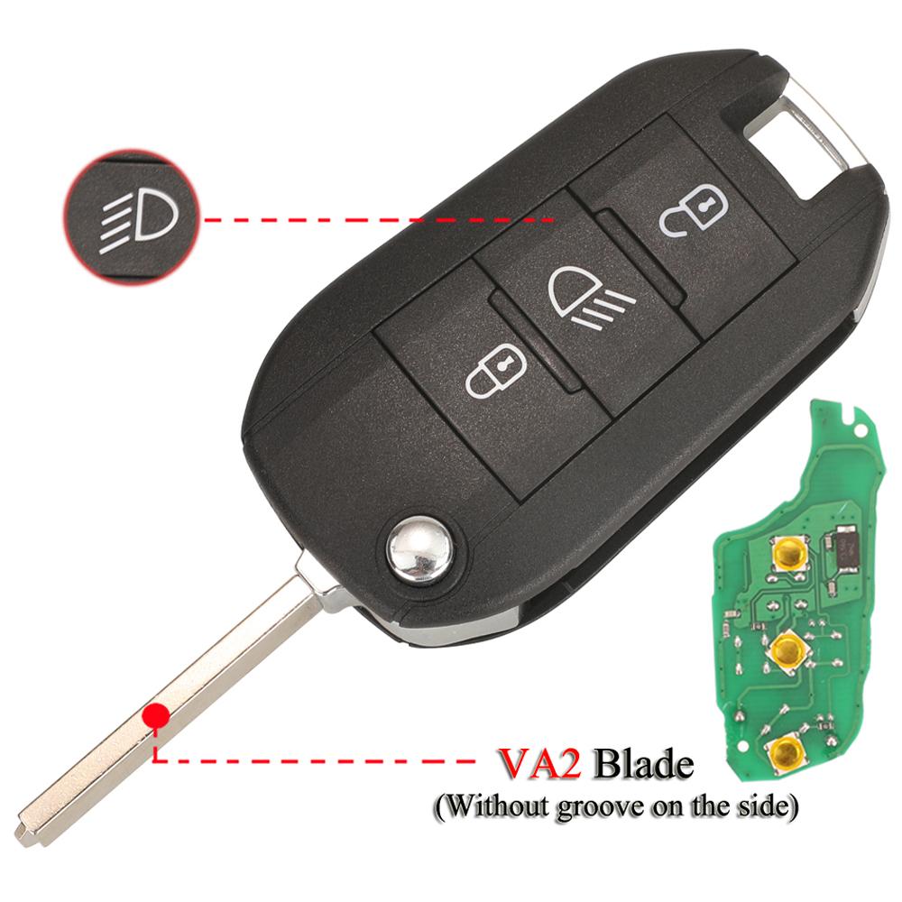 Jingyuqin Flip Remote Smart Car Key For Citroen C3 C4 Cactus Hella For Peugeot 208 301 508 5008 Expert 434MHZ ID46 PCF7941A Chip