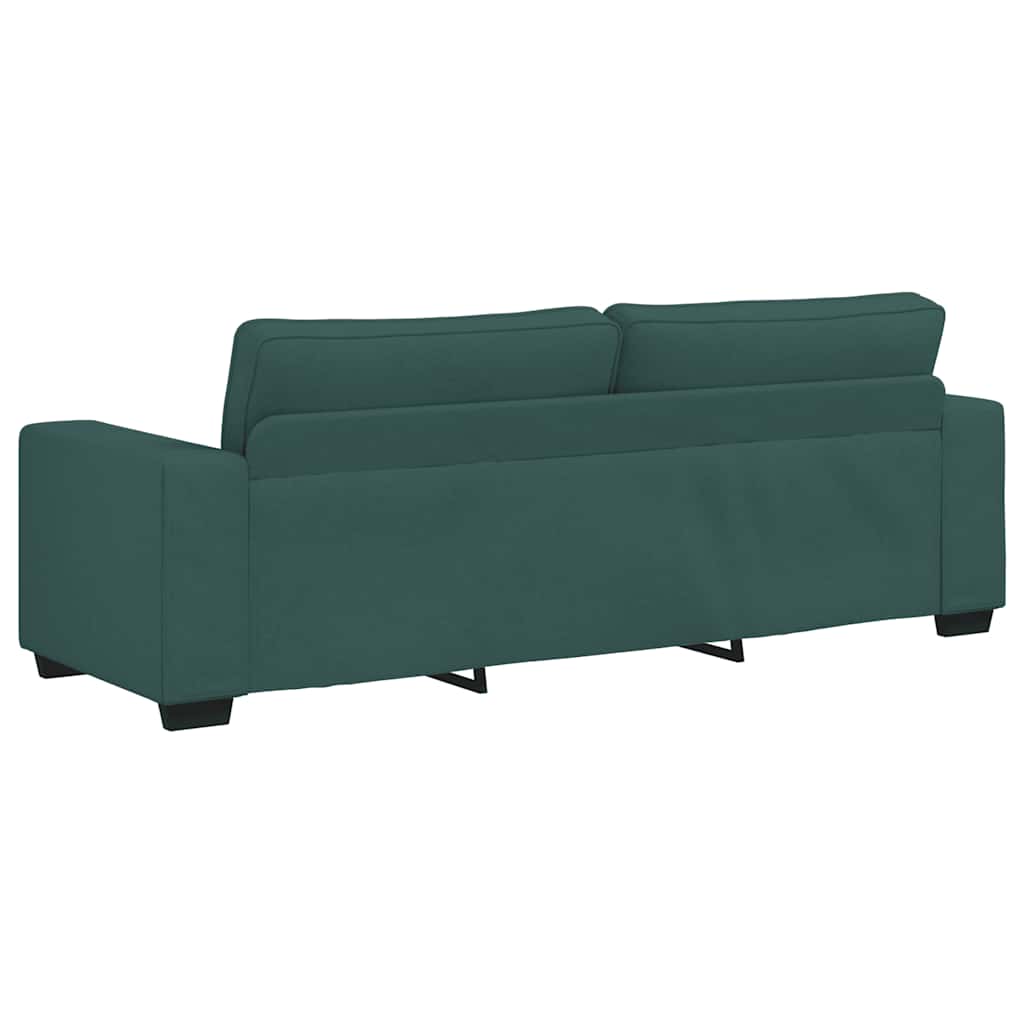 2 Piece Sofa Set with Cushions Dark Green Fabric