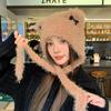 New Cute Cat Ear Hat Bow Plush Hat Winter Ear Protection Cold Warm Hat Versatile Knitted Hat Women's Hat