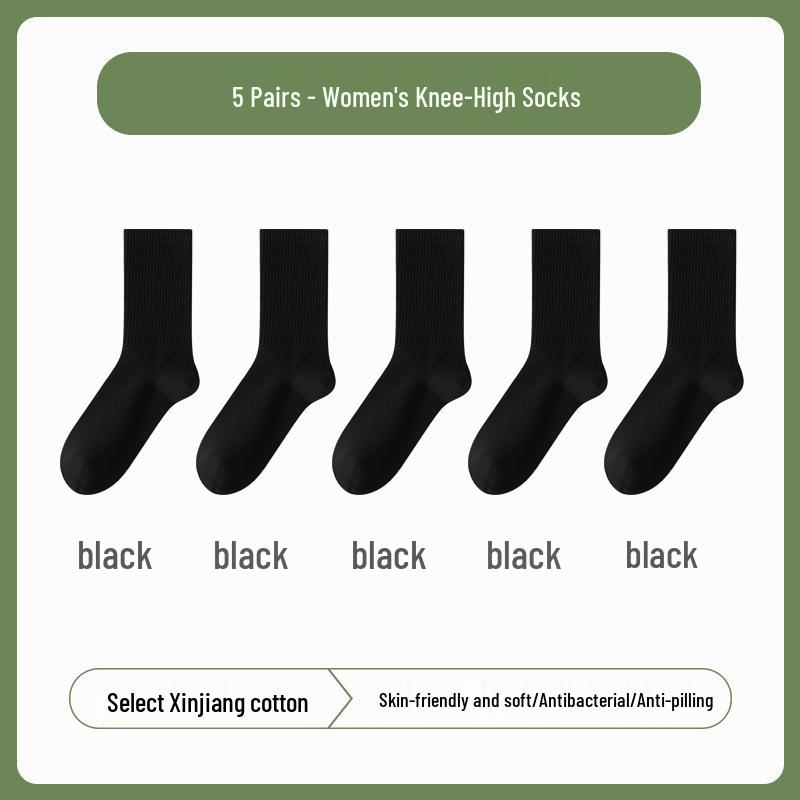 Autumn Maillard Women's Pure Cotton Over-the-Knee Retro Anti-Odor Scrunched Socks for Fall and Winter