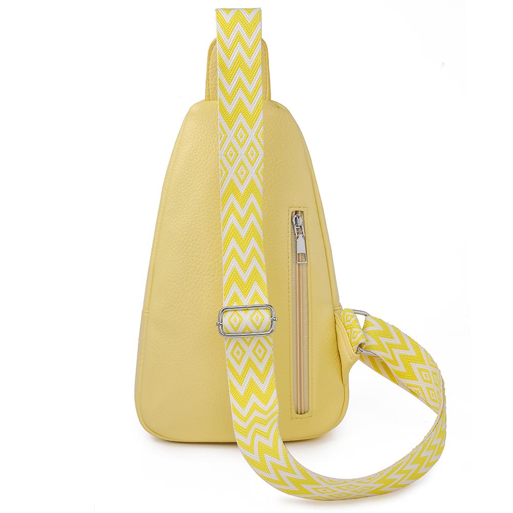 Women Chest Bag PU Leather Fashion Shoulder Bag Simple Casual Chest Waist Pocket