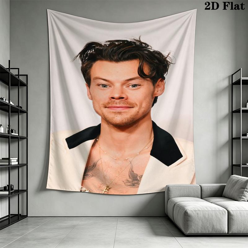 Harry Styles Wall Tapestry Aesthetic Wall Hanging Printed Fabric Blanket Decorative Tapestries for Bedroom Living Room Home Decor