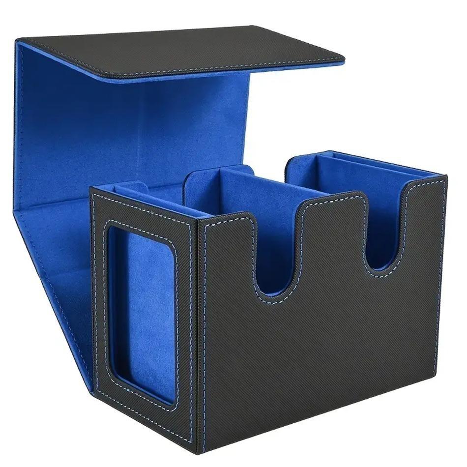 Non-Toxic Card Deck Box With 2 Commander Display Double Deck Box For 140+ Single Sleeved Cards Fits For Tcg Ccg Magic Cards