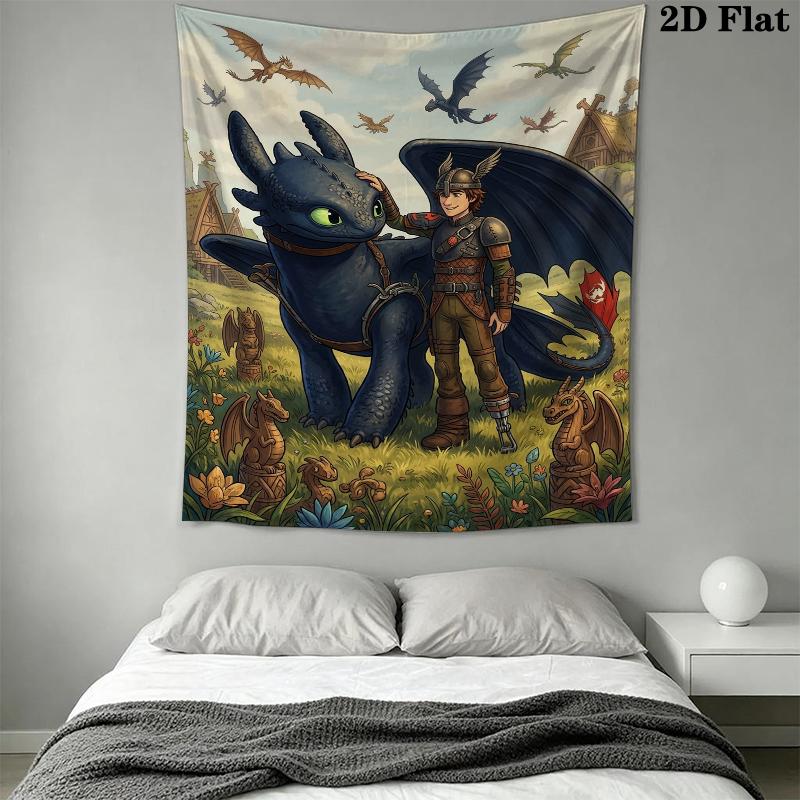 Come Allenare un Drago Arazzo da Parete Appeso Estetico Coperta in Tessuto Stampato Arazzi Decorativi per Camera da Letto Soggiorno Arredamento per la Casa