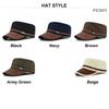 Casual Cadet Hat Man Flat Top Caps Fashion Cotton Visor Hats Summer Autumn Vintage Army Hats Adult Dad Hat Unisex Baseball Cap